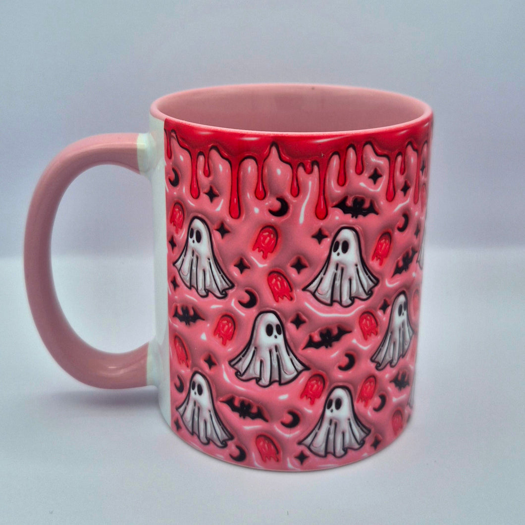 Pink 3D Effect Ghost Mug