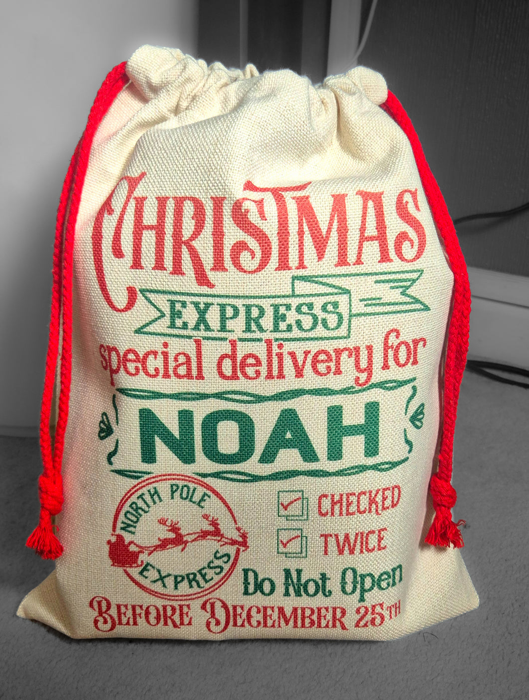 Heavy Duty Postal Style Personalised Santa Sack